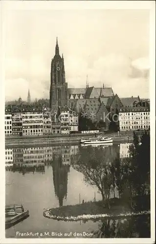 Frankfurt Main Blick zum Kaiserdom St. Bartholomaeus Boot Kat. Frankfurt am Main