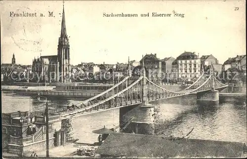 Frankfurt Main Sachsenhausen und Eiserner Steg Dreikoenigskirche Kat. Frankfurt am Main