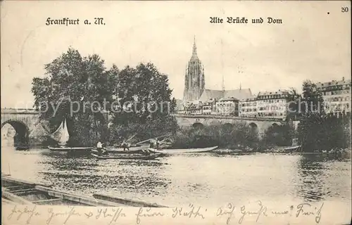 Frankfurt Main Alte Bruecke und Dom Kat. Frankfurt am Main