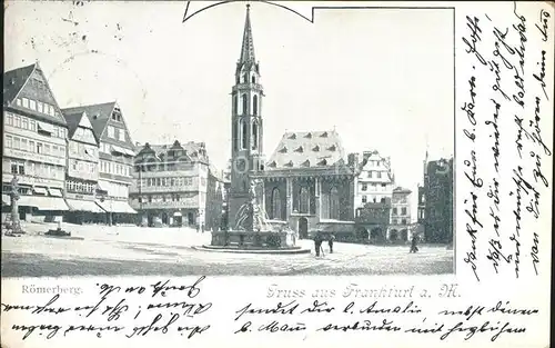 Frankfurt Main Roemerberg Rathausplatz Gerechtigkeitsbrunnen Kat. Frankfurt am Main