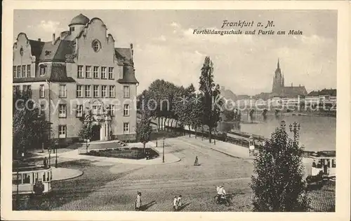 Frankfurt Main Fortbildungsschule und Partie am Main Kat. Frankfurt am Main