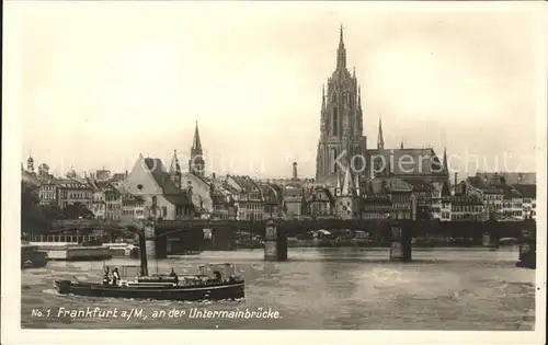 Frankfurt Main Untermainbruecke Boot Dom Kat. Frankfurt am Main