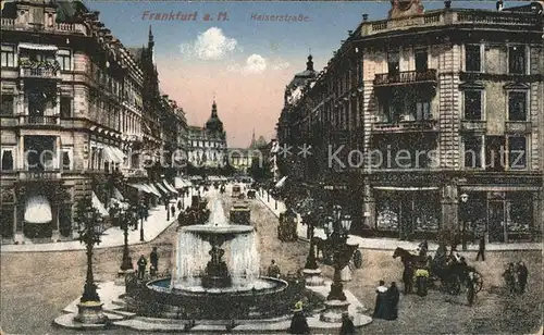 Frankfurt Main Kaiserstrasse Brunnen Pferdedroschke Strassenbahn Kat. Frankfurt am Main