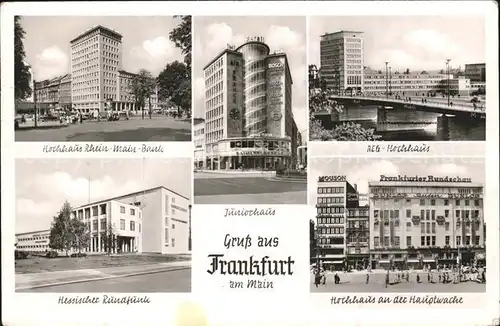 Frankfurt Main Hochhaus Rhein Main Bank Juniorhaus AEG Hochhaus Hauptwache Hessischer Rundfunk Kat. Frankfurt am Main