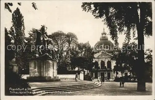 Frankfurt Main Schauspielhaus Bismarckdenkmal Bahnpost Kat. Frankfurt am Main