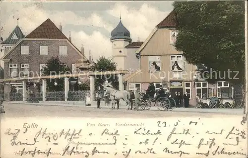 Eutin Voss Haus Vorderansicht Pferdekutsche Kat. Eutin