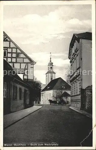 Wendisch Buchholz Blick zum Marktplatz mit Pferdekutsche Kat. Maerkisch Buchholz Spreewald