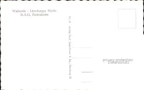 Walsrode Lueneburger Heide D.A.G. Ferienheim Kat. Walsrode