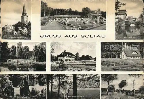 Soltau Ratsmuehle Haus Heidland u.St.Johannis Kirche Kat. Soltau