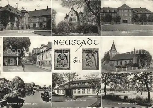 Neustadt Ruebenberge Schule Kreiskrankenhaus u.Markt Strasse Kat. Neustadt am Ruebenberge