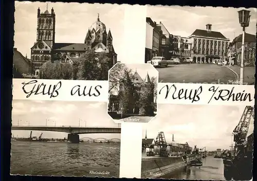 Neuss Rheinbruecke Muenster Hafen Kat. Neuss