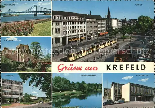 Krefeld Ostwall Rheinbruecke Stadttheater Kat. Krefeld