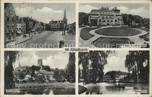 Moenchengladbach Kaiser Friedrich Halle Markt Volkspark Kat. Moenchengladbach