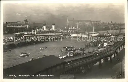 Hamburg Monteschiff an der ueberseebruecke Kat. Hamburg