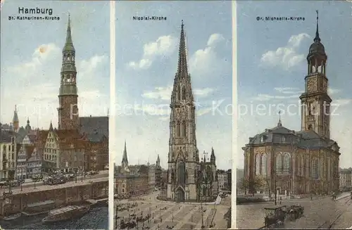 Hamburg St.Kathraninen.Nicolai  u.Gr.Michaeliskirchen Kat. Hamburg