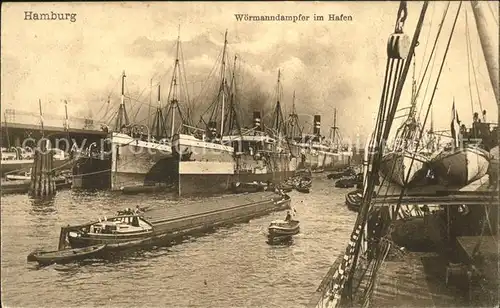 Hamburg Woermanndampfer in Hafen Kat. Hamburg