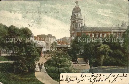 Hamburg Eingang zum Botanischen Garten mit Post Kat. Hamburg