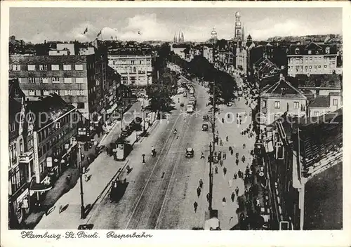 St Pauli Luftaufnahme von der Reeperbahn Kat. Hamburg