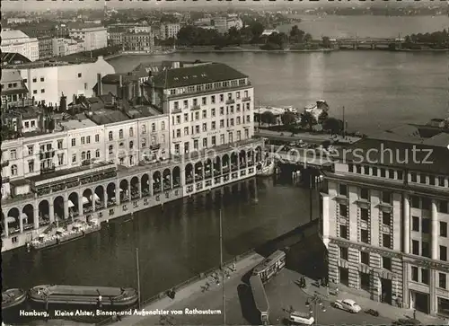 Hamburg Kleine Alster Binnen  u.Aussenalster vom Rathausturm aus Kat. Hamburg