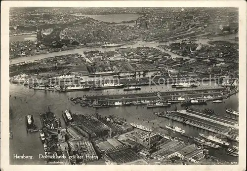 Hamburg Luftaufnahme vom Hafen Kat. Hamburg