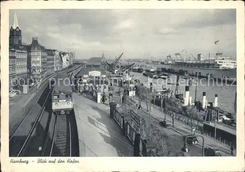 Hamburg Blick auf Hafen mit Bahn Kat. Hamburg