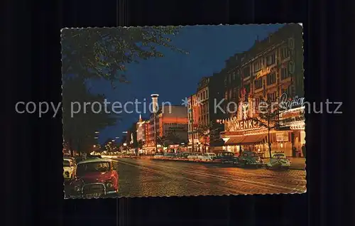 St Pauli Reeperbahn bei Nacht Kat. Hamburg