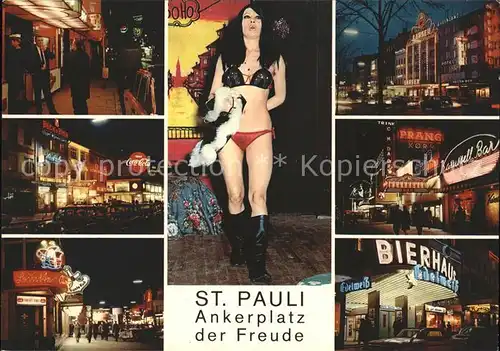 St Pauli Reeperbahn bei Nacht Kat. Hamburg