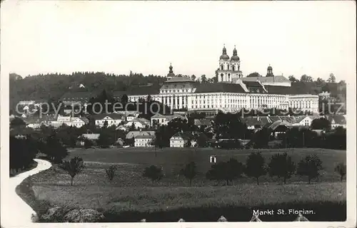 Sankt Florian Ortsansicht mit Stift Kloster Barock Kat. Sankt Florian