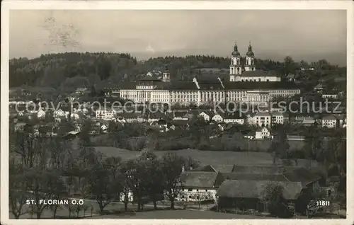 Sankt Florian Ortsansicht mit Stift Kloster Barock Kat. Sankt Florian