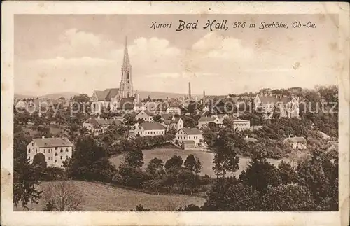 Bad Hall Oberoesterreich Ortsansicht mit Kirche Kurort Kat. Bad Hall