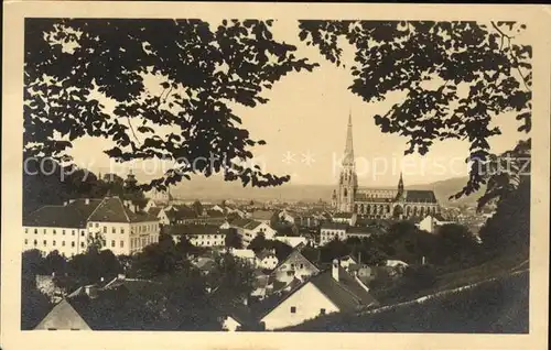 Linz Donau Stadtbild mit Maria Empfaengnis Dom Kat. Linz