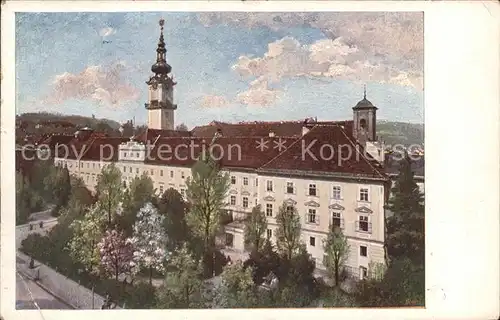 Linz Donau Landhaus und Promenade Kuenstlerkarte Nr. 7007 12 Kat. Linz