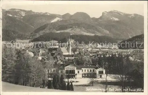 Bad Ischl Salzkammergut Ortsansicht mit kaiserlicher Villa Kirche Alpenpanorama Kat. Bad Ischl