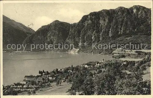 Unterach Attersee Panorama Kat. Unterach am Attersee