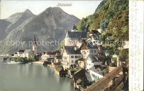 Hallstatt Salzkammergut Ortsansicht mit Kirche Hallstaetter See Kat. Hallstatt