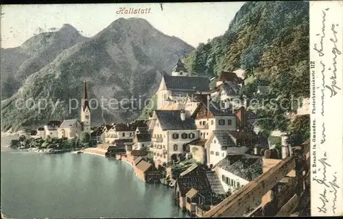 Hallstatt Salzkammergut Ortsansicht mit Kirche Hallstaetter See Kat. Hallstatt