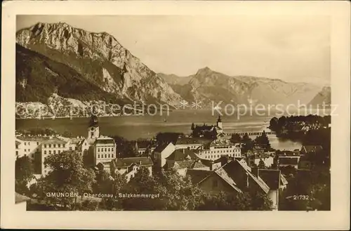 Gmunden Salzkammergut Ortsansicht mit Kirche Schloss Orth am Traunsee Oberdonau Kat. Gmunden