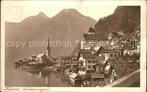 Hallstatt Salzkammergut Ortsansicht mit Kirche Hallstaetter See Kat. Hallstatt