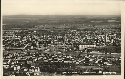 Linz Donau Panorama Blick vom Poestlingberg Kat. Linz