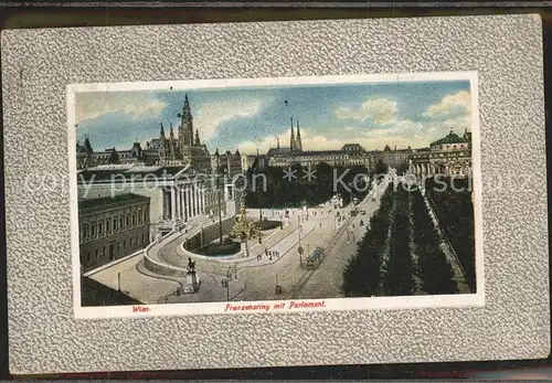 Wien Franzensring mit Parlament Denkmal Kat. Wien