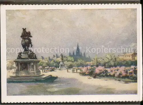 Wien Heldenplatz Denkmal Kuenstlerkarte nach Aquarell von K. Schwetz Kat. Wien