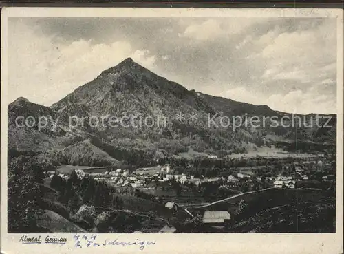 Gruenau Almtal Panorama Kat. Gruenau im Almtal Salzkammergut