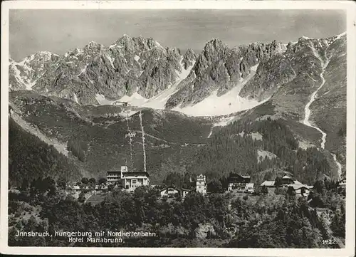 Innsbruck Hungerburg Nordkettenbahn Hotel Mariabrunn Kat. Innsbruck