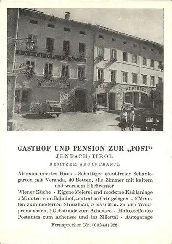 Jenbach Gasthof Zur Post Kat. Jenbach