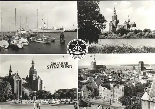 Stralsund Mecklenburg Vorpommern Hafen Marienkirche Leninplatz Kat. Stralsund