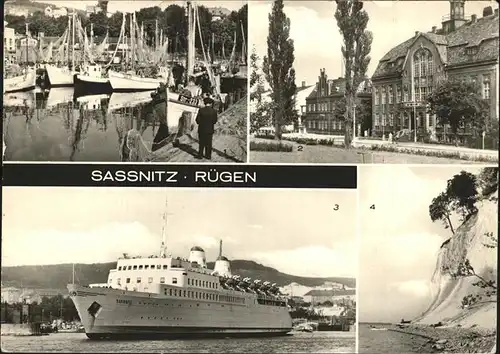 Sassnitz Ostseebad Ruegen Fischereihafen Rathaus MS Sassnitz Kreidefelsen Kat. Sassnitz