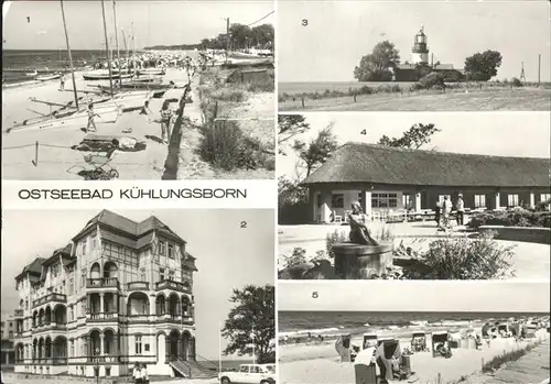 Kuehlungsborn Ostseebad Erholungsheim Schloss am Meer Strand Leuchtturm Kat. Kuehlungsborn