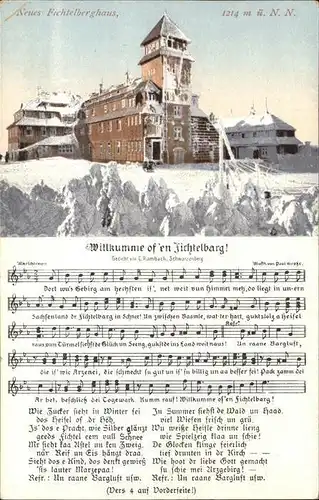 Liederkarte Willkumme of en Fichtelbarg C. Rambach  / Musik /