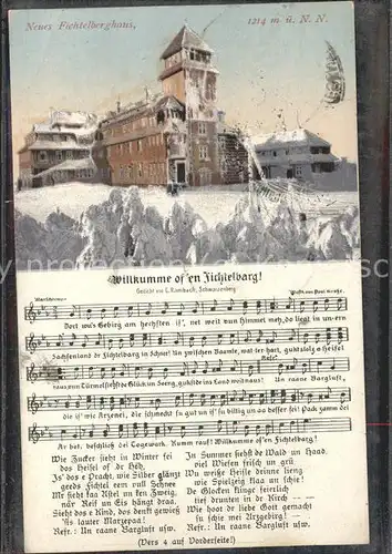 Liederkarte Willkumme of en Fichtelbarg  / Musik /