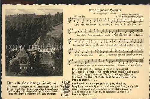 Liederkarte Der frohnaaer Hammer  / Musik /